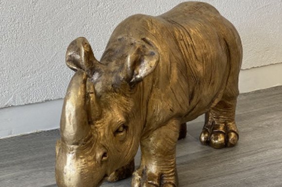 Statue rhinocéros Dorée - Andrézieux-Bouthéon - Angelo Design