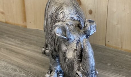 Statue rhinocéros argenté - Andrézieux-Bouthéon - Angelo Design