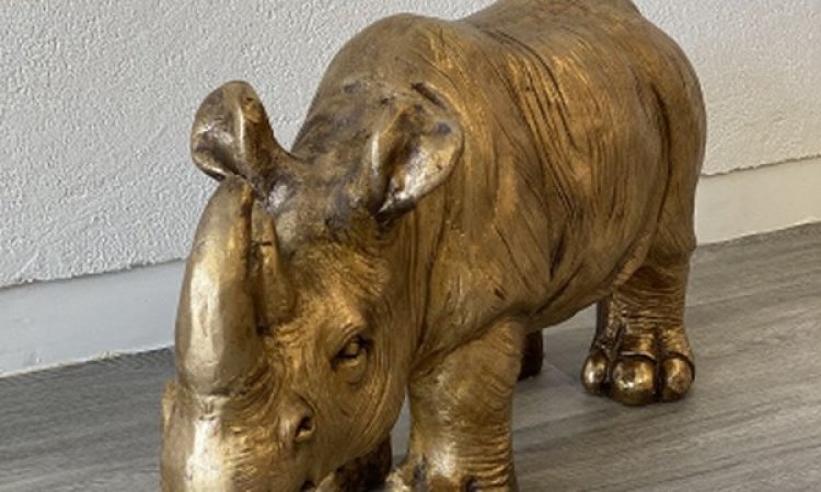 Statue rhinocéros Dorée - Andrézieux-Bouthéon - Angelo Design